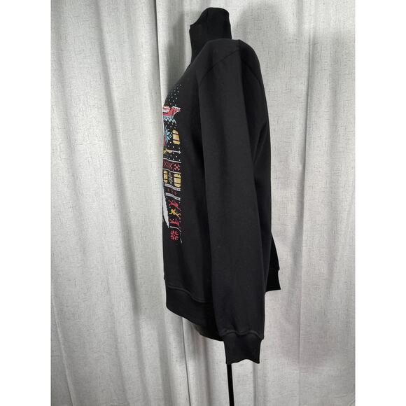 JAWS Themed Ugly Christmas Sweatshirt Fair Isle print on Black, Large Men's  NWT - Picture 2 of 6